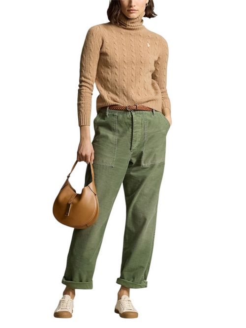 dolcevita donna a trecce cammello Ralph Lauren | 211888686006